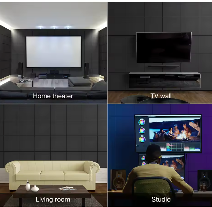 Luxury Adhesive Acoustic Panels — 12pcs