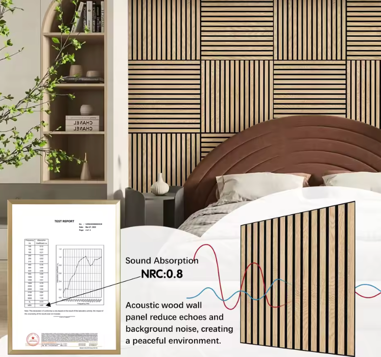 Acoustic Natural Wood Panels — 4pcs