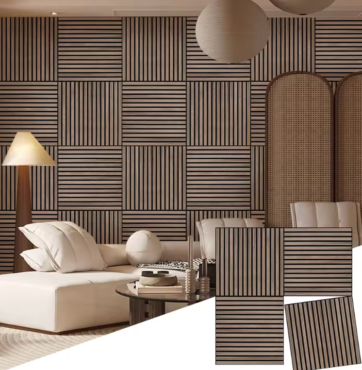 Acoustic Natural Wood Panels — 4pcs