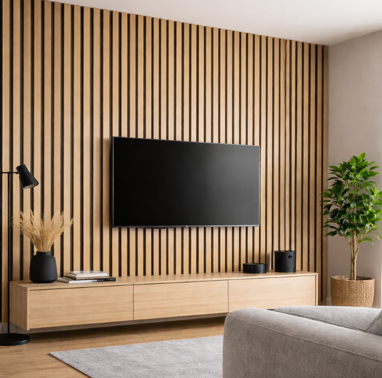 Adhesive Acoustic Wood Panels — 4pcs